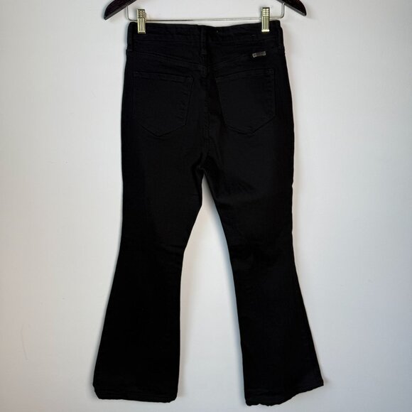 Kancan Flare Jeans High Rise Distressed Black Size 27 Petite - Picture 9 of 12